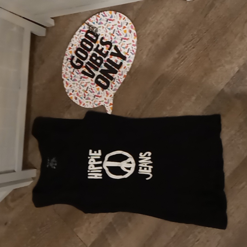 Hippie Logo Black Tank - Small